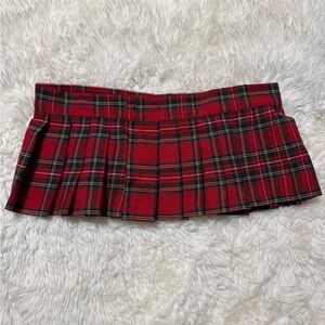Hustler Hollywood Red Plaid Micro Mini Skirt